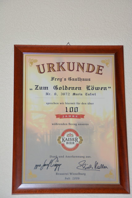 Ausgezeichnete Bierqualität gibt's im Goldenen Löwen – übrigens auch von Conrad Seidl im "Bier Falstaff" ausgezeichnet.