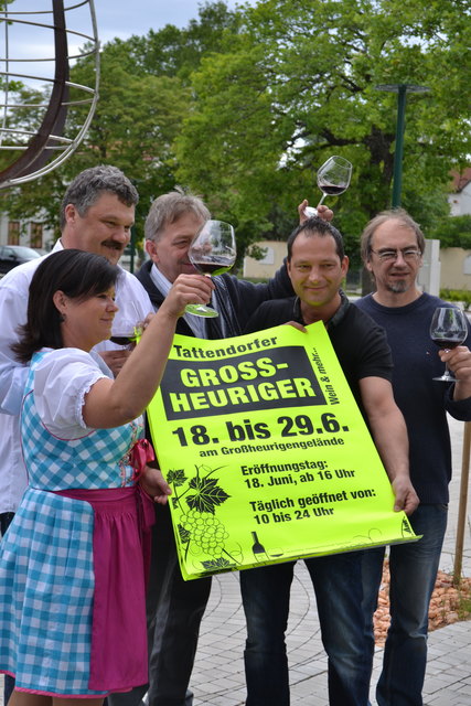 Freuen sich auf den Großheurigen 2014 (von links nach rechts): Sonja Dopler, Andreas Heggenberger, Alfred Reinisch, Wolfgang Schneider und Josef Mitterer | Foto: zVg