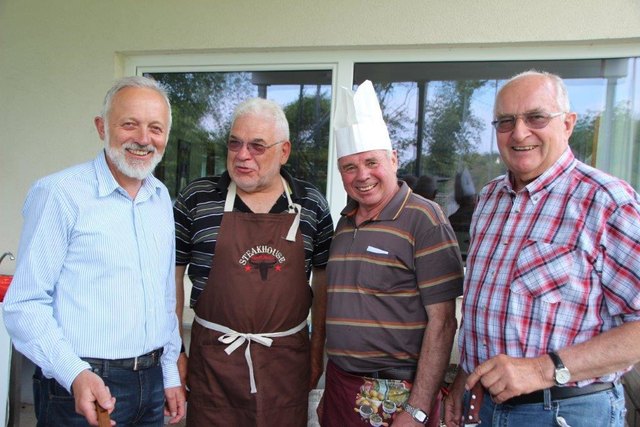 Martin Kastner, Peter Luttenberger, Karl Hörschläger und Fritz Gabriel beim Grillnachmittag. | Foto: privat