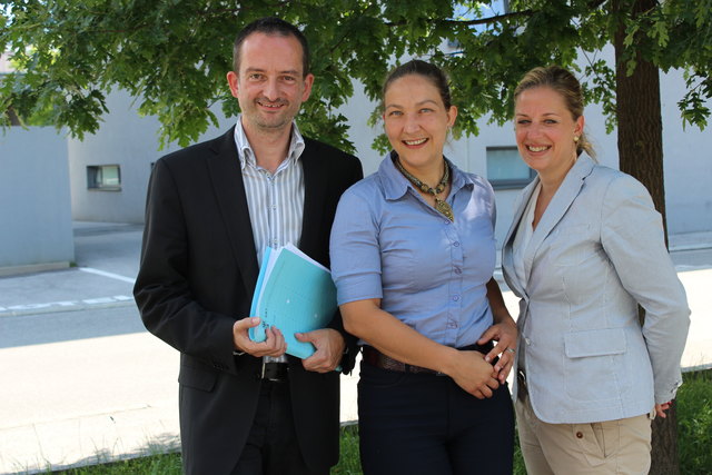 Hermann Weratschnig, Viktoria Gruber und Michaela Oberlechner von den Schwazer Stadtgrünen