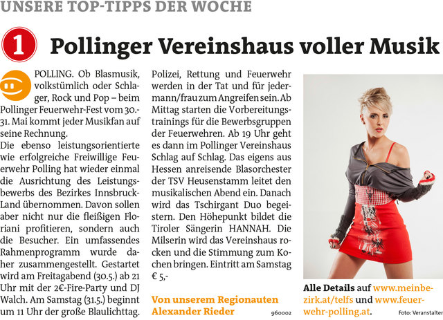 Bezirksblätter Telfs KW22 - Alexander RiederLink zum Beitrag: http://www.meinbezirk.at/960002