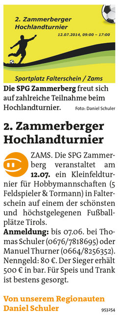 Bezirksblätter Landeck KW22 Daniel SchulerLink zum Beitrag: http://www.meinbezirk.at/953254