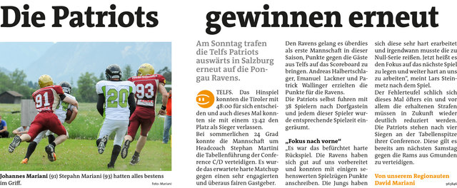 Bezirksblätter Telfs KW22 - David MarianiLink zum Beitrag: http://www.meinbezirk.at/963846