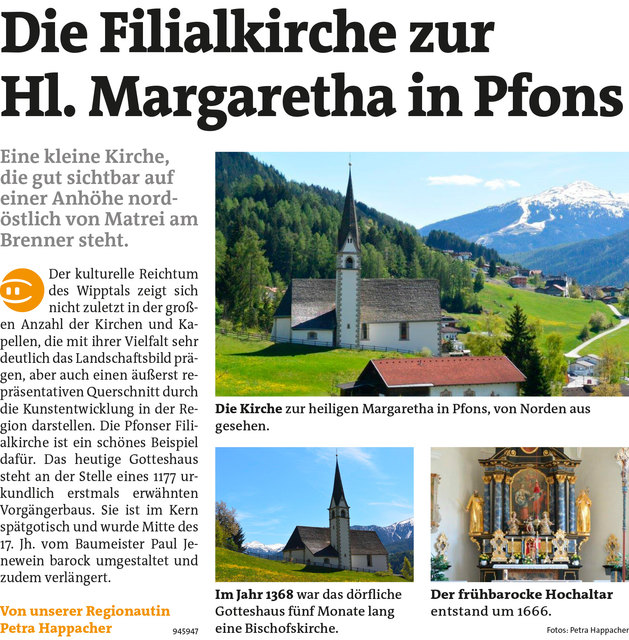 Bezirksblätter Stubai-Wipptal + Bezirksblätter Westliches-Mittelgebirge KW22 - Petra HappacherLink zum Beitrag: http://www.meinbezirk.at/945947