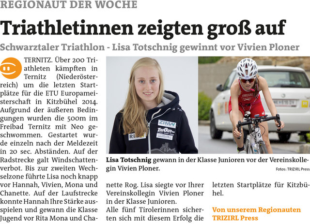 Bezirksblätter Telfs KW22 - TRIZIRL PressLink zum Beitrag: http://www.meinbezirk.at/956660