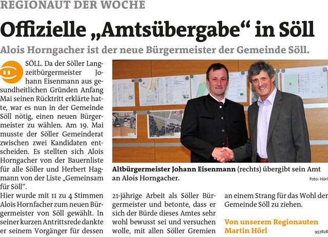 Bezirksblätter Kufstein KW22 - Martin HörlLink zum Beitrag: http://www.meinbezirk.at/957828