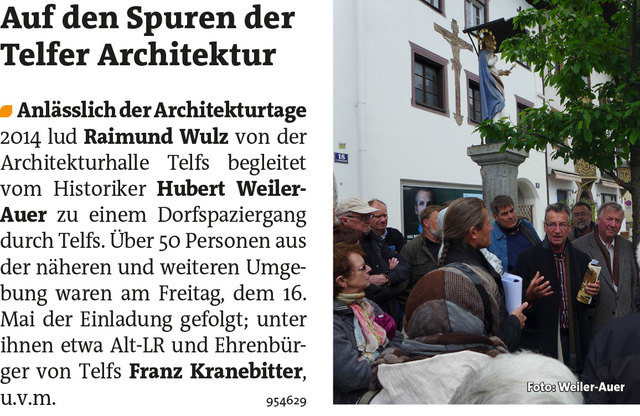 Bezirksblätter Telfs KW22 - Dr. Hubert Weiler-AuerLink zum Beitrag: http://www.meinbezirk.at/954629