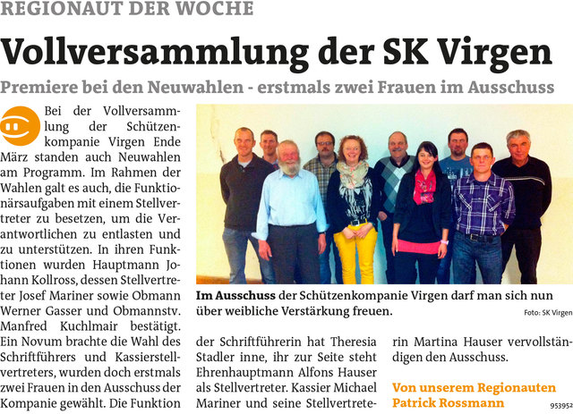 Bezirksblätter Osttirol KW22 - Patrick RossmannLink zum Beitrag: http://www.meinbezirk.at/953952