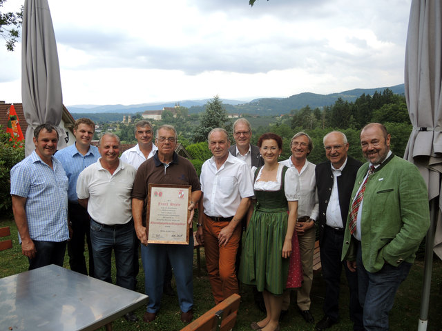 Wolfgang Kumpusch, Peter Fürnschuß, Franz Rexeis, Anton Schmidt, Susanne Fehleisen, Hans Lienhart, Bgm. Walter Eichmann. | Foto: Andreas Maier