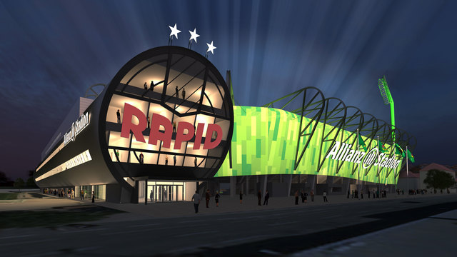Vision: So könnte das neue Allianz Stadion aussehen. | Foto: STRABAG/ SK Rapid