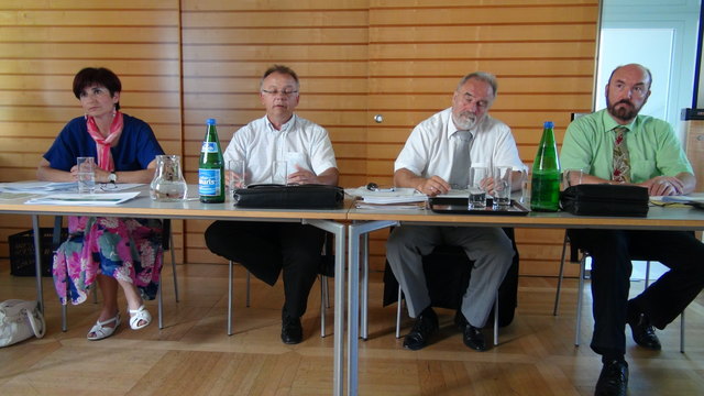 Die Landes-Naturschutzexperten Andrea Krapf, Hannes Zebinger, Werner Fischer und Paul Trippl.