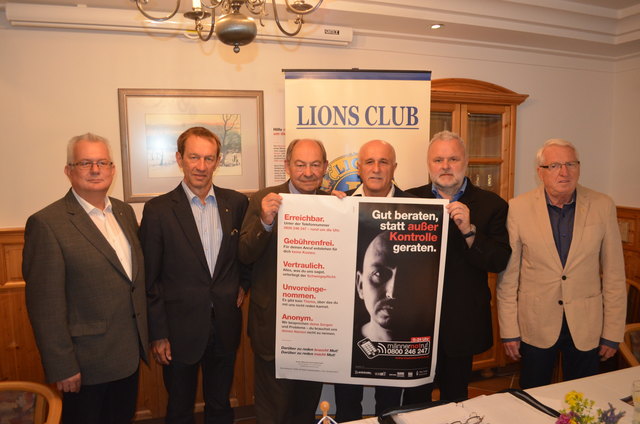 Regionale Unterstützung erfährt das Projekt "Männernotruf Steiermark" vom Lions Club Feldbach.