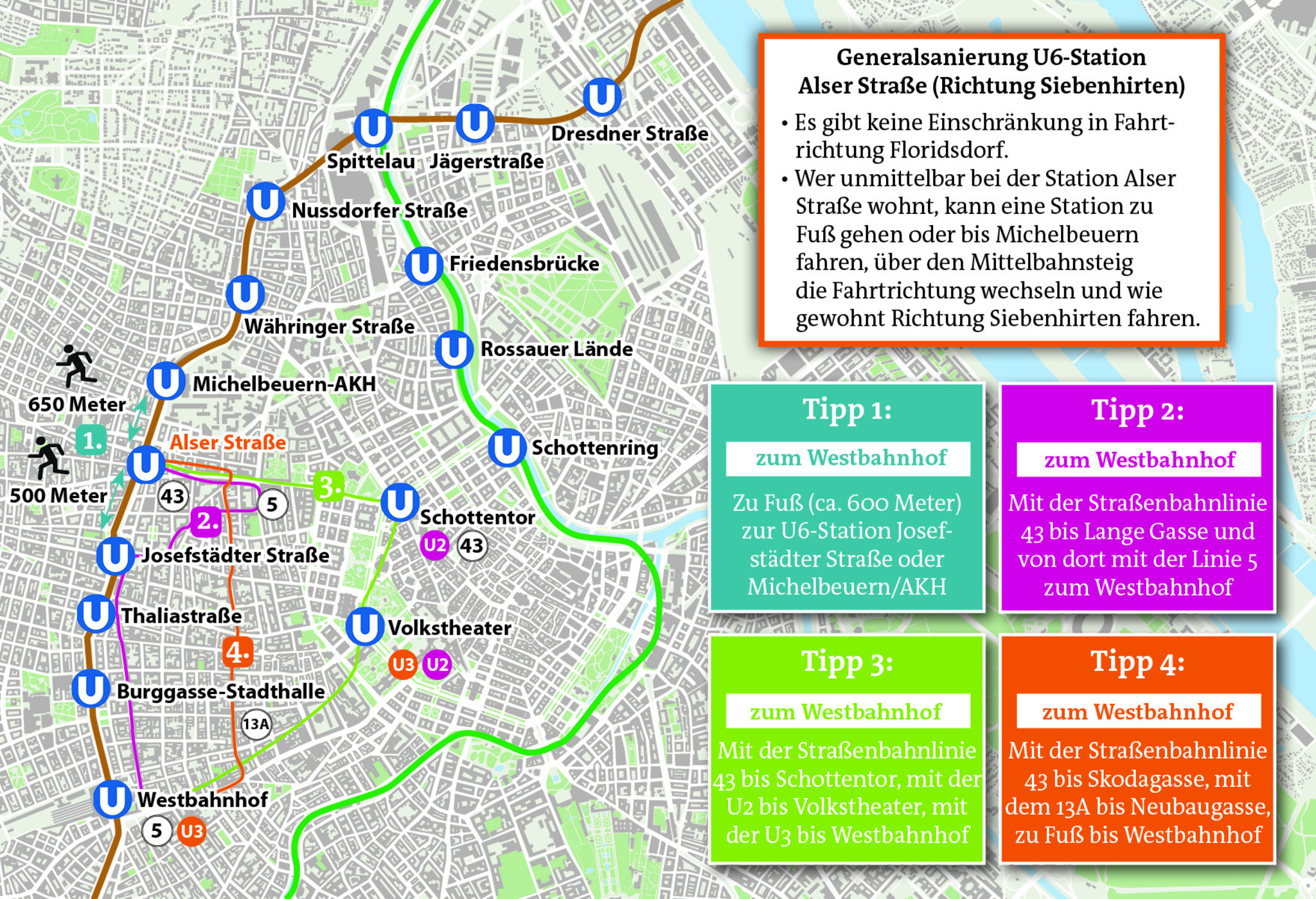U6: Alser Straße ist gesperrt - Alsergrund