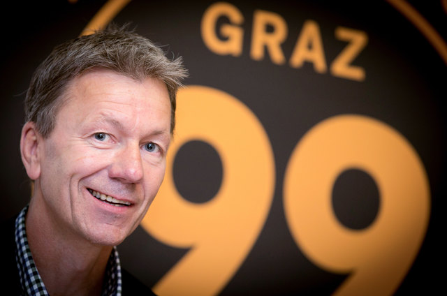 Freut sich in Graz zu sein: 99ers-Coach Todd Bjorkstrand | Foto: GEPA