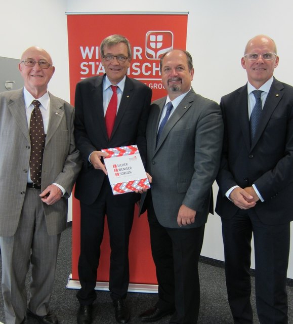 Generaldirektor des Wiener Städtischen Versicherungsvereins Günter Geyer, Generaldirektor Robert Lasshofer, Landesdirektor Günther Erhartmaier, Vorstandsdirektor Ralph Müller.