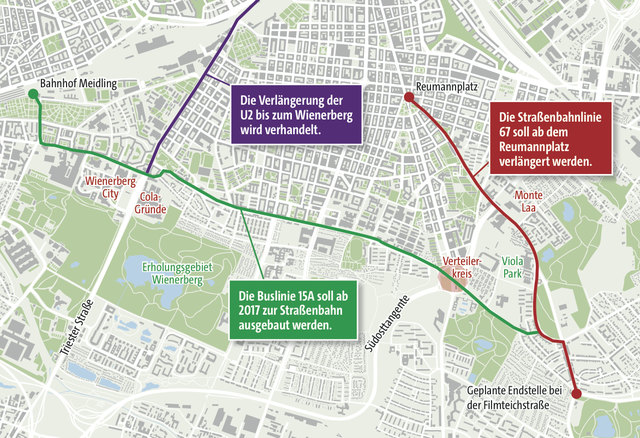Vom Bahnhof Meidling bis zum Laaerberg wird die Wienerberg-Tangente errichtet. | Foto: © Heidrich/APA