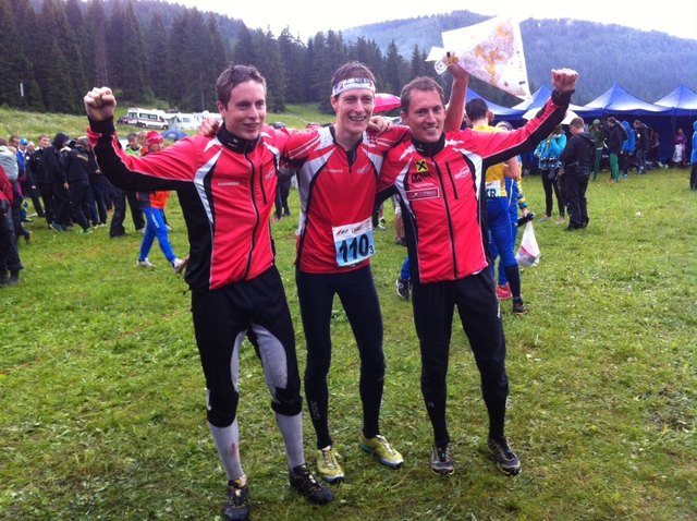 Helmut Gremmel, Robert Merl und Gernot Kerschbaumer holten mit Platz 8 die bislang beste WM-Staffelplatzierung für Österreich | Foto: zVg
