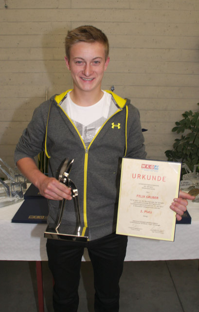 Der Zweitplatzierte des Landeslehrlingswettbewerbes der NÖ Spengler, Felix Gruber (Frankenfels/Bez. St.Pölten Land, Lehrbetrieb Pfaffenlehner/Weißenbach/St. Pölten Land).