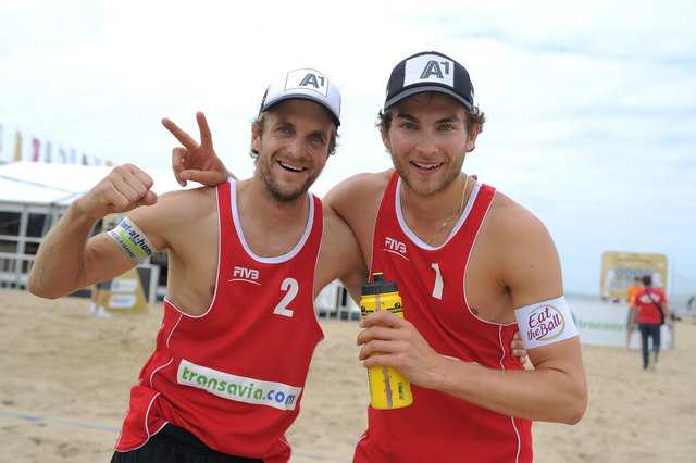 Die Lokalmatadore. Xandi Huber und Robin Seidl sind bereit für Klagenfurt, setzten zuletzt wieder auf Mentaltraining | Foto: FIVB/KK