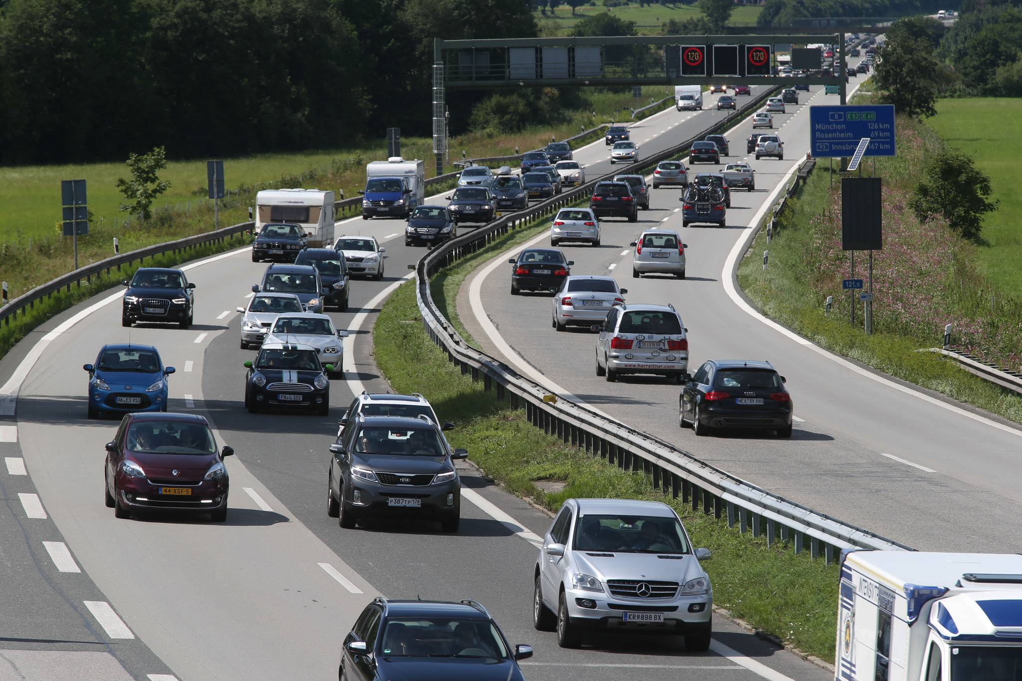 Zeitverlust durch Baustelle auf der A1 SalzburgStadt