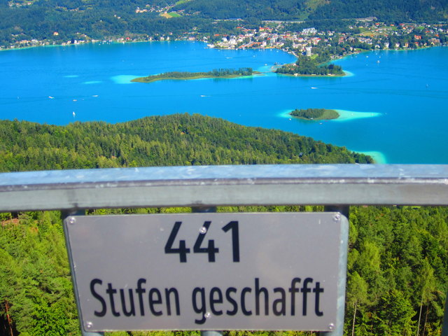 441 Stufen zum Glück, der herrlichen Aussicht auf den Wörthersee