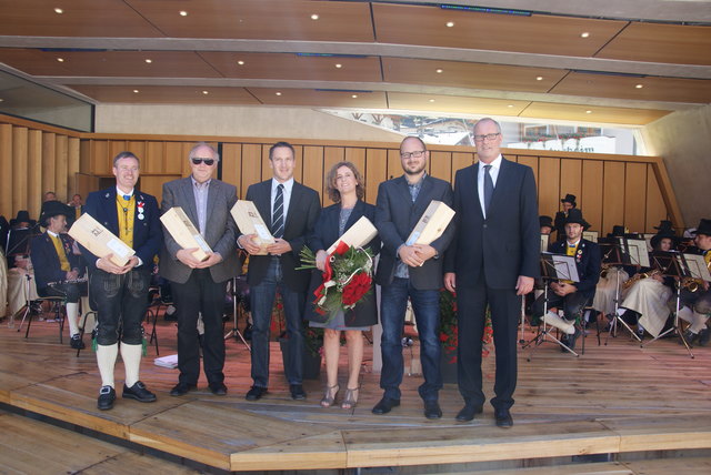 Christian Schmid, Werner Hauser, Markus Rudigier, Barbara Poberschnigg, Michael Fuchs und Bgm. Werner Kurz.