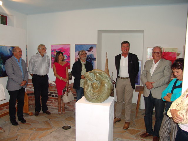 Bei der Vernissage: Franco Maschio, Emilio Verziagi,  Marina Battistella, Giulio Belluz, Erwin Theuermann,  Gert Thalhammer (v.li.) | Foto: Foto: Helmut Mehnert