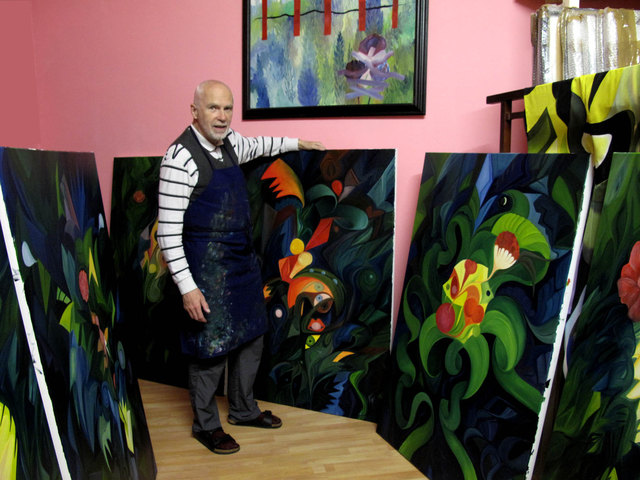 Gotthard Fellerer im Atelier