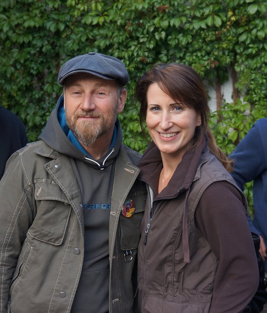 Roland Düringer mit Elisabeth Besser beim Workshop der Sommerakademie in Motten in Niederösterreich.