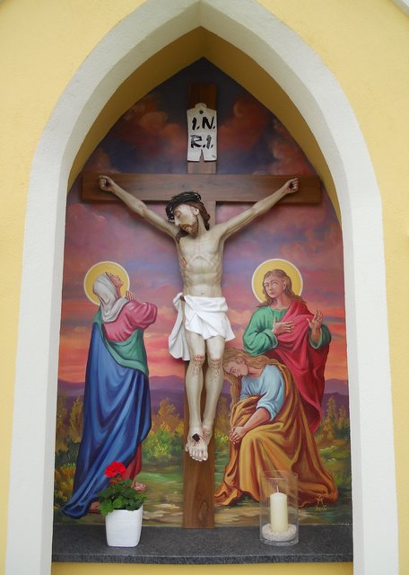 Kreuzdarstellung mit Maria, Apostel Johannes u. Maria Magdalena