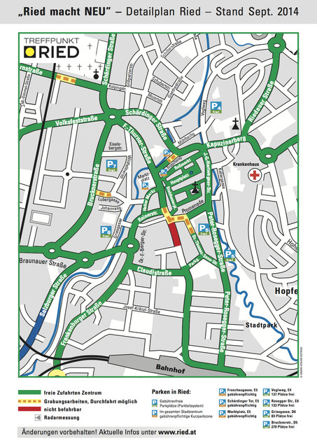 Der Detail-Durchfahrtsplan der Stadt Ried im September 2014. | Foto: Stadtgemeinde Ried