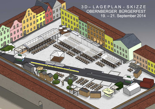 Der Plan steht: So wird der Marktplatz beim ersten Obernberger Bürgerfest aussehen. | Foto: Gemeinde Obernberg