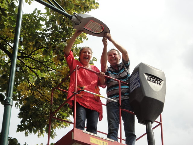 Hoch hinaus: Bgm.in BR Inge Posch-Gruska und Ing. Johann Wagentristl | Foto: Privat