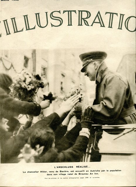 Die Titelseite der französischen Zeitschrift L'illustration zeigt Hitler auf der Innbrücke. | Foto: Verein für Zeitgeschichte