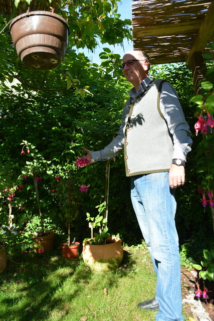 Manfred Aigner ist voll in seinem Element und kümmert sich um seine herrlichen Blumen.