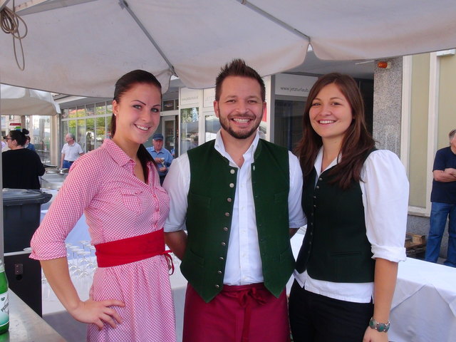 Dieses Trio des Restaurants Römerhof kredenzte den Gästen "Kulinarik & Wein".
