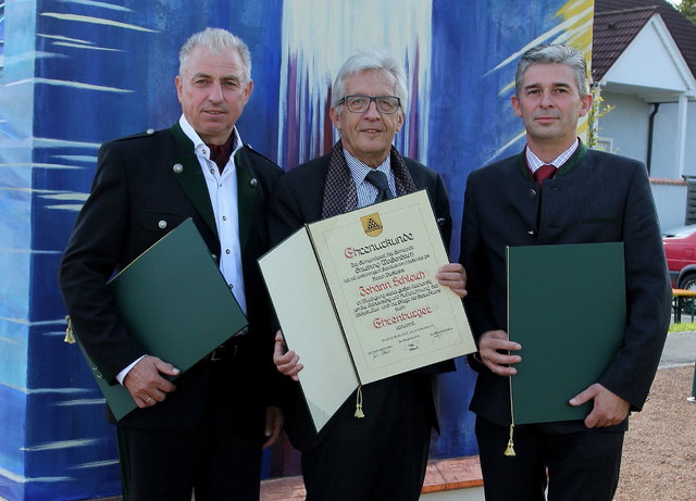 Ehrenbürger von Gniebing-Weißenbach: Manfred Promitzer, Johann Schleich, Franz Telser (v.l.).