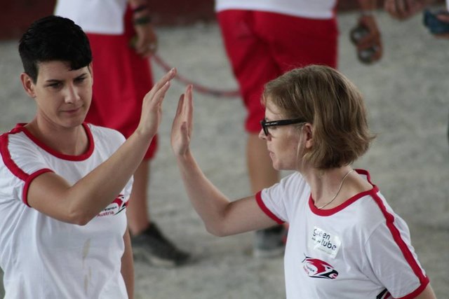 Punkt und Siege gegen Deutschland. Michaela Kirnberger, PVN (li) und Julia Krauth, WT (re). | Foto: Florian Knispel