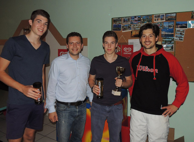 Clubmeister u17 Sebastian Burman (links) und Thomas Hackl (2.v.r.)