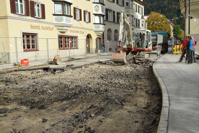 Am Mittwoch, dem 15. Oktober, begannen die Arbeiten für den Shared-Space in der Kufsteiner Josef-Egger-Straße.
