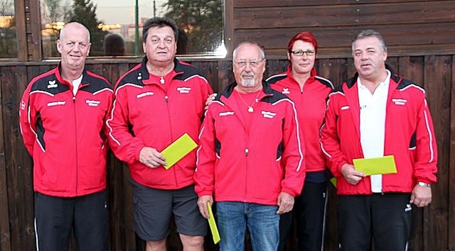 Sektionsleiter Johann Feichtinger, VM 2014 Josef Templmayr, Johann Kalchmayr, Ilona Kargl u. Christian Hoffmann