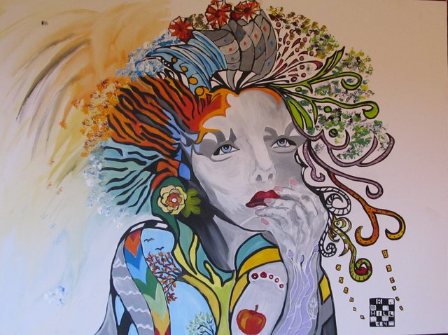 Künstlerin B.HILL - das Gesicht der Welt - la face du monde zu besichtigen ab 20.10.14 in der Raiffeisenkasse in Mannersdorf am Leithagebirge