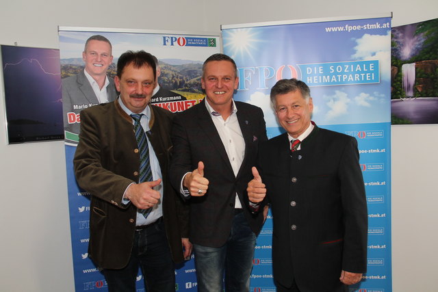 Großer Optimismus: LAbg. Anton Kogler, NR Mario Kunasek und LR Gerhard Kurzmann (v.l.).