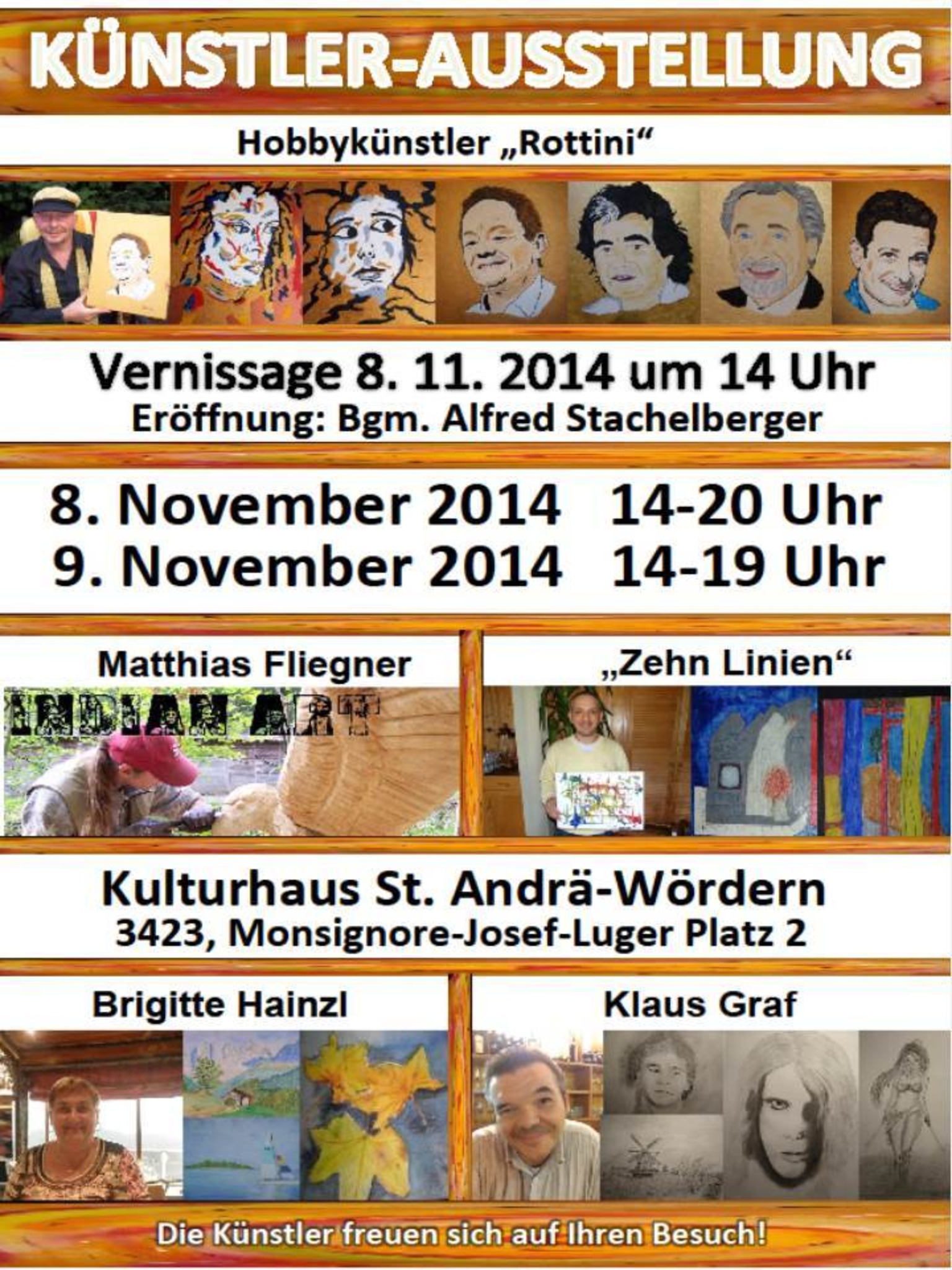 Künstler Ausstellung mit Rottini Tulln