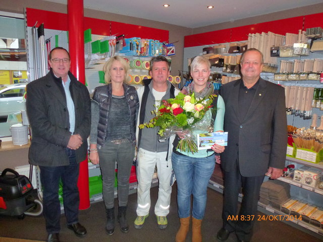 Vizebgm. Dr. Josef Siegele, Marlene und Georg Kneringer, Aline Erben und Bgm. Reinhard Knabl (v. l.).