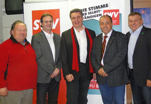 Walter Smrzka, Manfred Atteneder, SWV NÖ-Landesgeschäftsführer Dr. Stefan Mann, SWV NÖ-Vizepräsident und -Ansprechpartner im Bezirk Zwettl, KommR Herbert Kraus, SPÖ-Bezirksgeschäftsführer Josef Kromsian