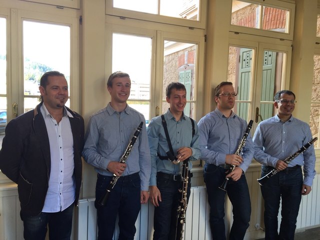 Mag. Stefan Matt (LMS Landeck), Michael Stark, Gerald Hammerle, Armin Klingseis und Mathias Wolfart (v.l.).