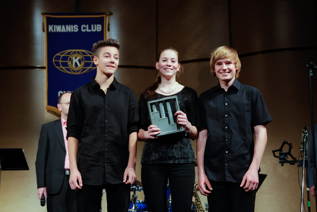 Die KIWANIS-Kunstpreissieger 2014: Masemisema (Marianne Busslechner, Querflöte, Michael Spickermann und Sebastian Tannhäuser, Schlagwerk).