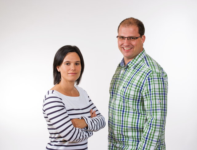 Kornelia Schreiner (Personalvertreterin im Pflichtschulbereich der FSG Pinzgau, VS-Lehrerin) und Geri Wiener (Spitzenkandidat der FSG Pinzgau im Pflichtschulbereich für die PV Wahl 2014, HS-Lehrer)