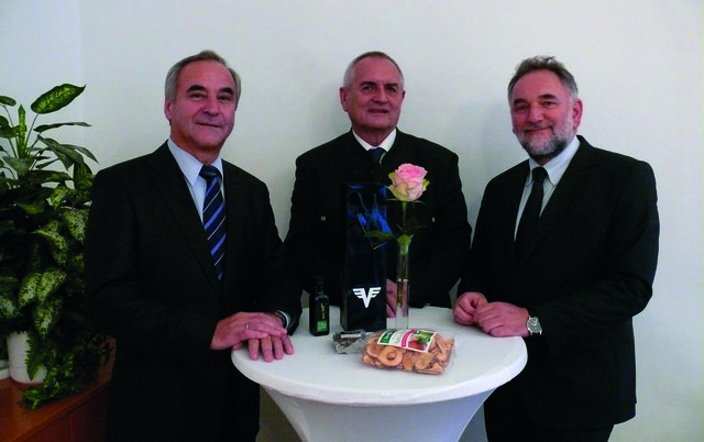 Einstandsfeier: Johann Muhri, Ernst Pfennich und Johannes Monsberger, v. l.